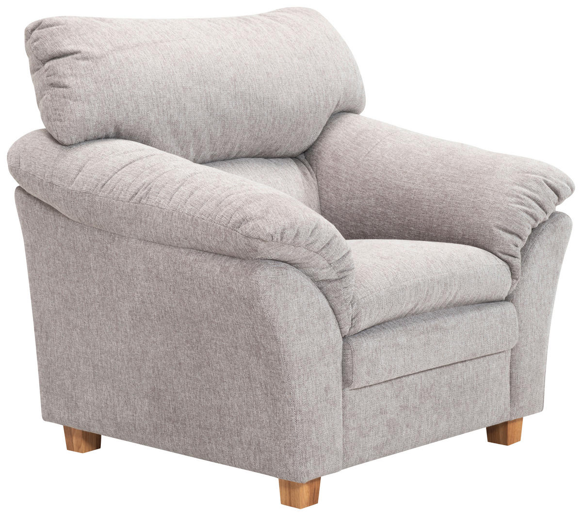 SESSEL Flachgewebe Hellgrau  - Eichefarben/Hellgrau, Modern, Holz/Textil (103/100/92cm) - Livetastic