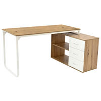 ECKSCHREIBTISCH 156/100/75 cm  in Silberfarben, Weiß, Eiche Artisan  - Silberfarben/Weiß, Design, Holzwerkstoff/Metall (156/100/75cm) - Carryhome