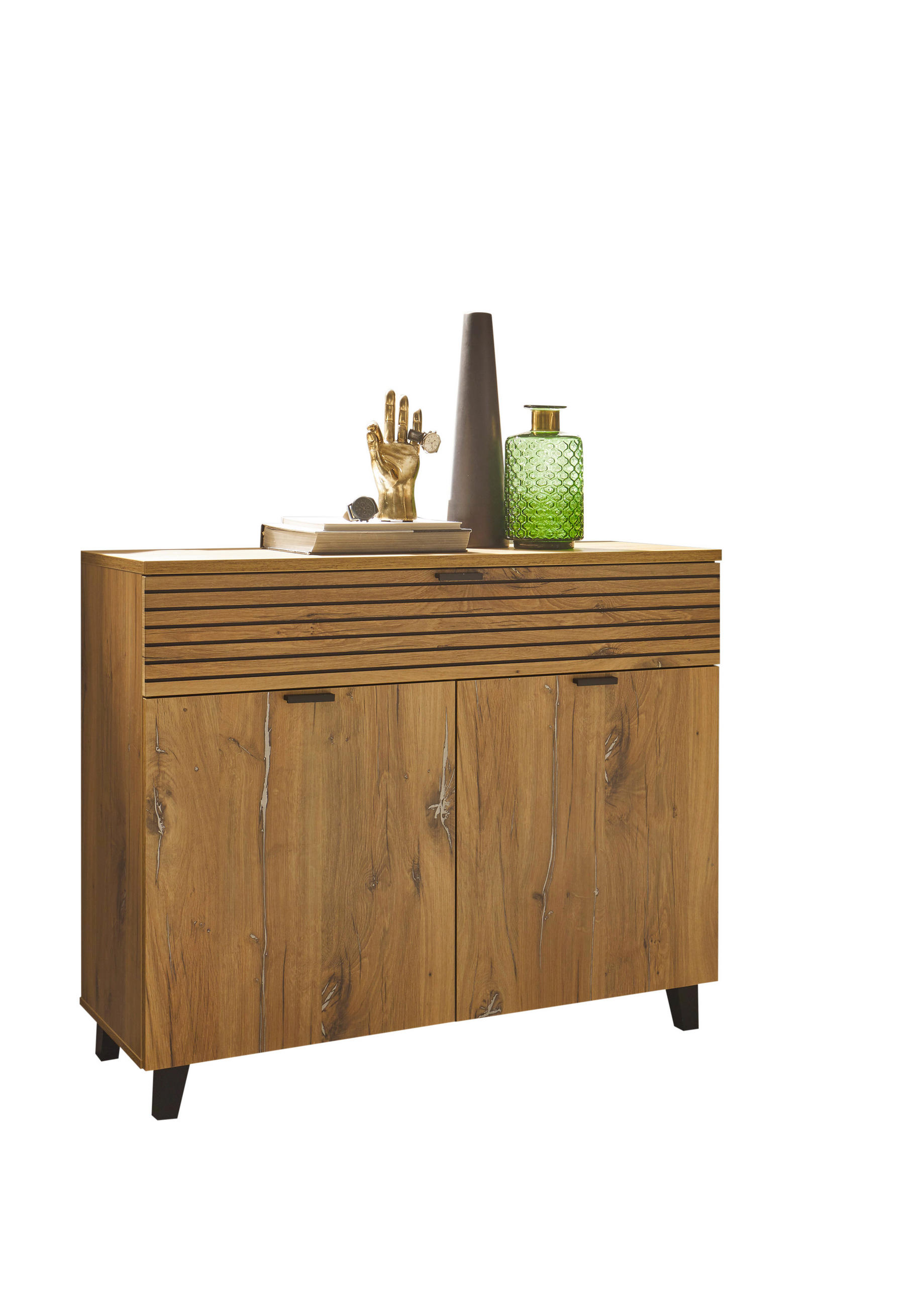 KOMODA, farba duba, 111/91/41,2 cm - čierna/farba duba, Modern, drevo/kompozitné drevo (111/91/41,2cm) - Carryhome