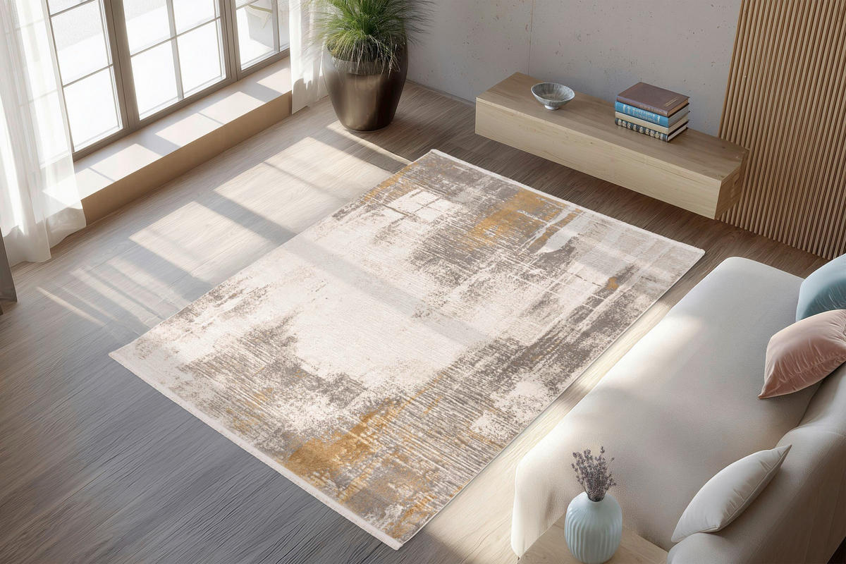 FLACHWEBETEPPICH 80/150 cm Modena Goldfarben  - Goldfarben, Design, Textil (80/150cm) - Batucci