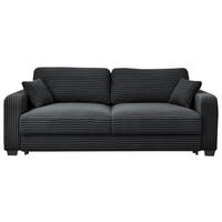 SCHLAFSOFA in Cord Schwarz  - Schwarz, Konventionell, Kunststoff/Textil (235/89/92cm) - MID.YOU