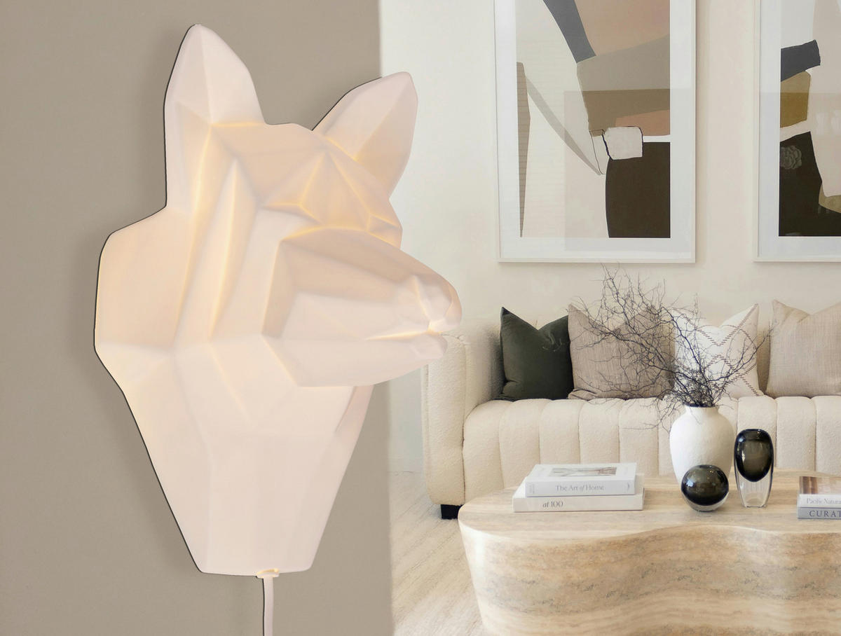 WANDLEUCHTE 18/5/30 cm   - Weiß, Natur, Keramik/Textil (18/5/30cm)