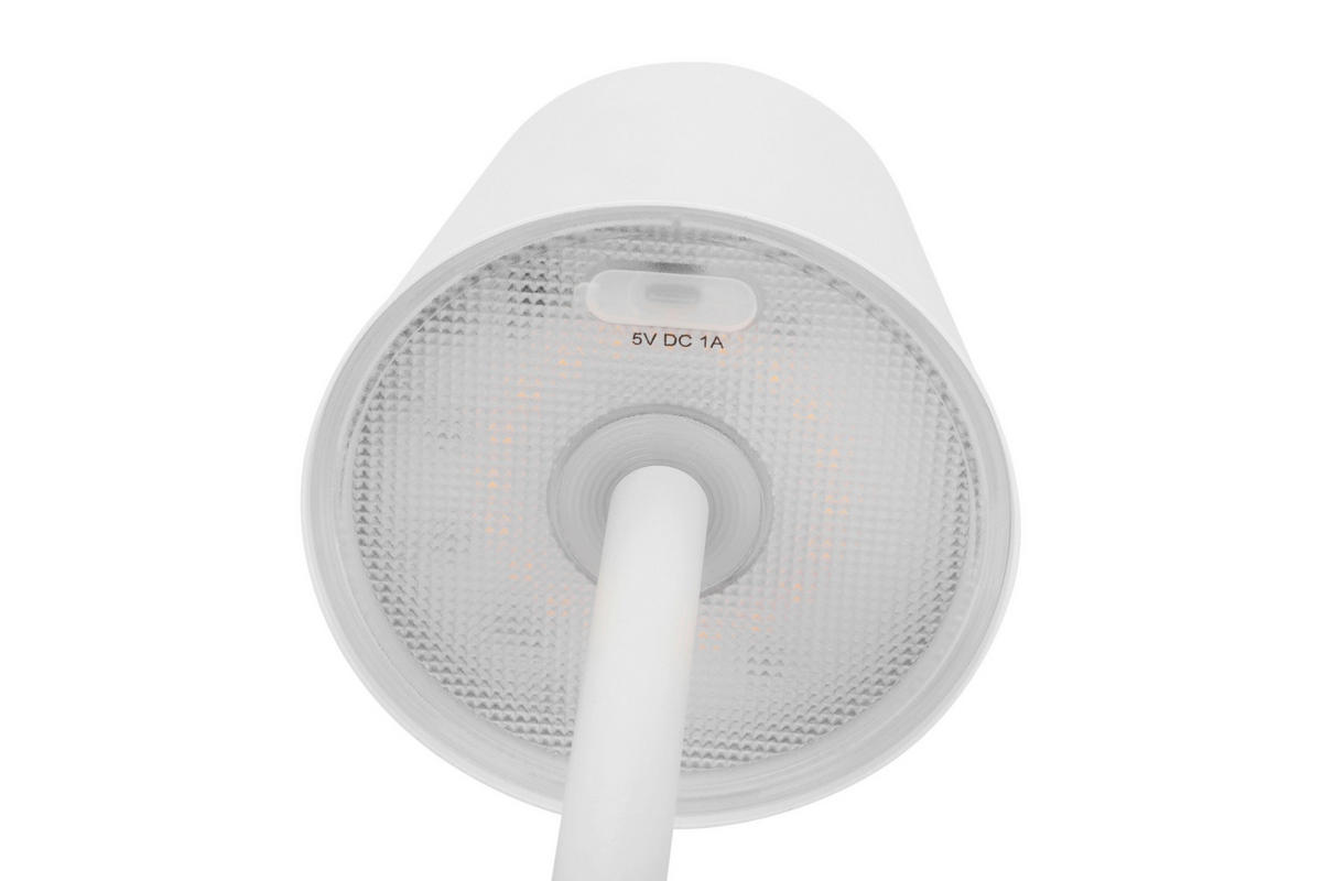 STOLNÍ LAMPA NA BATERIE  - bílá, Konvenční, kov (11/36,5cm) - Novel