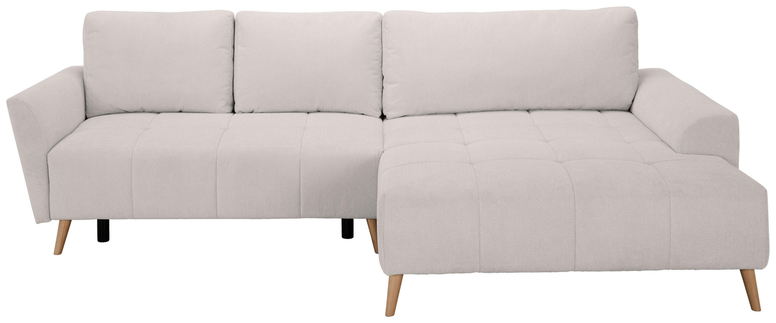 ECKSOFA Weiß Webstoff  - Buchefarben/Weiß, KONVENTIONELL, Holz/Textil (294/169cm) - Carryhome
