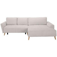 ECKSOFA in Webstoff Weiß  - Buchefarben/Weiß, KONVENTIONELL, Holz/Textil (294/169cm) - Carryhome