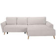 ECKSOFA in Webstoff Weiß  - Buchefarben/Weiß, KONVENTIONELL, Holz/Textil (294/169cm) - Carryhome