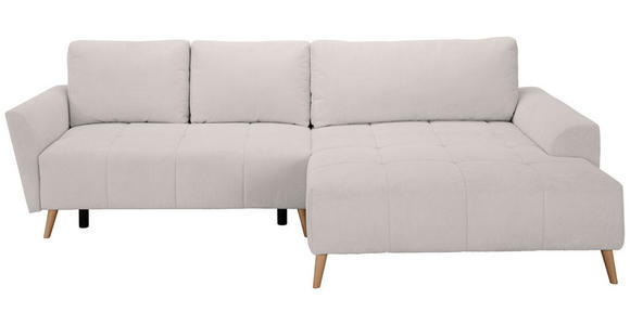 ECKSOFA in Webstoff Weiß  - Buchefarben/Weiß, KONVENTIONELL, Holz/Textil (294/169cm) - Carryhome