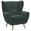 OHRENSESSEL in Cord Dunkelgrün  - Dunkelgrün/Eichefarben, Design, Holz/Textil (90/102/90cm) - Stylife
