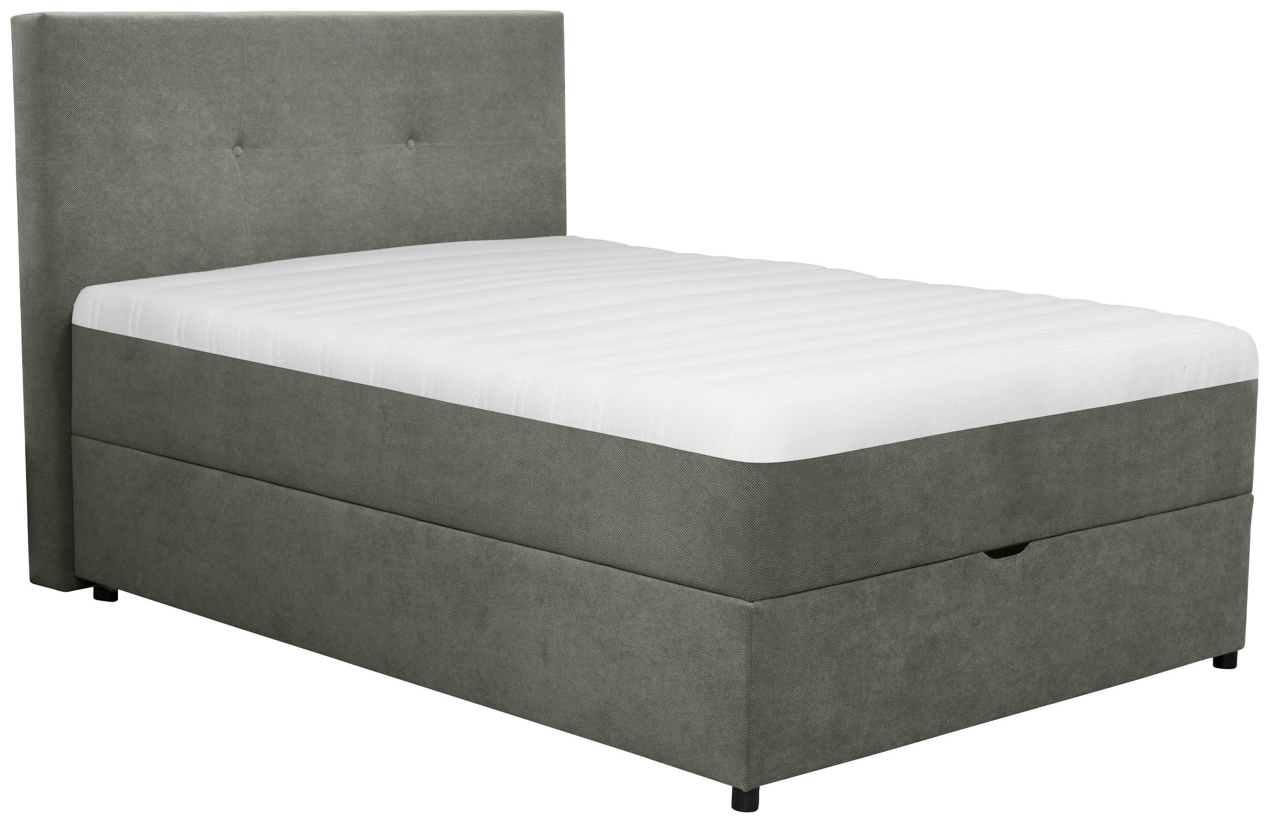 BOXBETT 120/200 cm  in Dunkelgrau  - Dunkelgrau/Schwarz, KONVENTIONELL, Kunststoff/Textil (120/200cm) - Carryhome