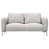 2,5-SITZER Webstoff, Flachgewebe Hellgrau  - Hellgrau/Schwarz, Design, Textil/Metall (180/80,5/87cm) - Livetastic
