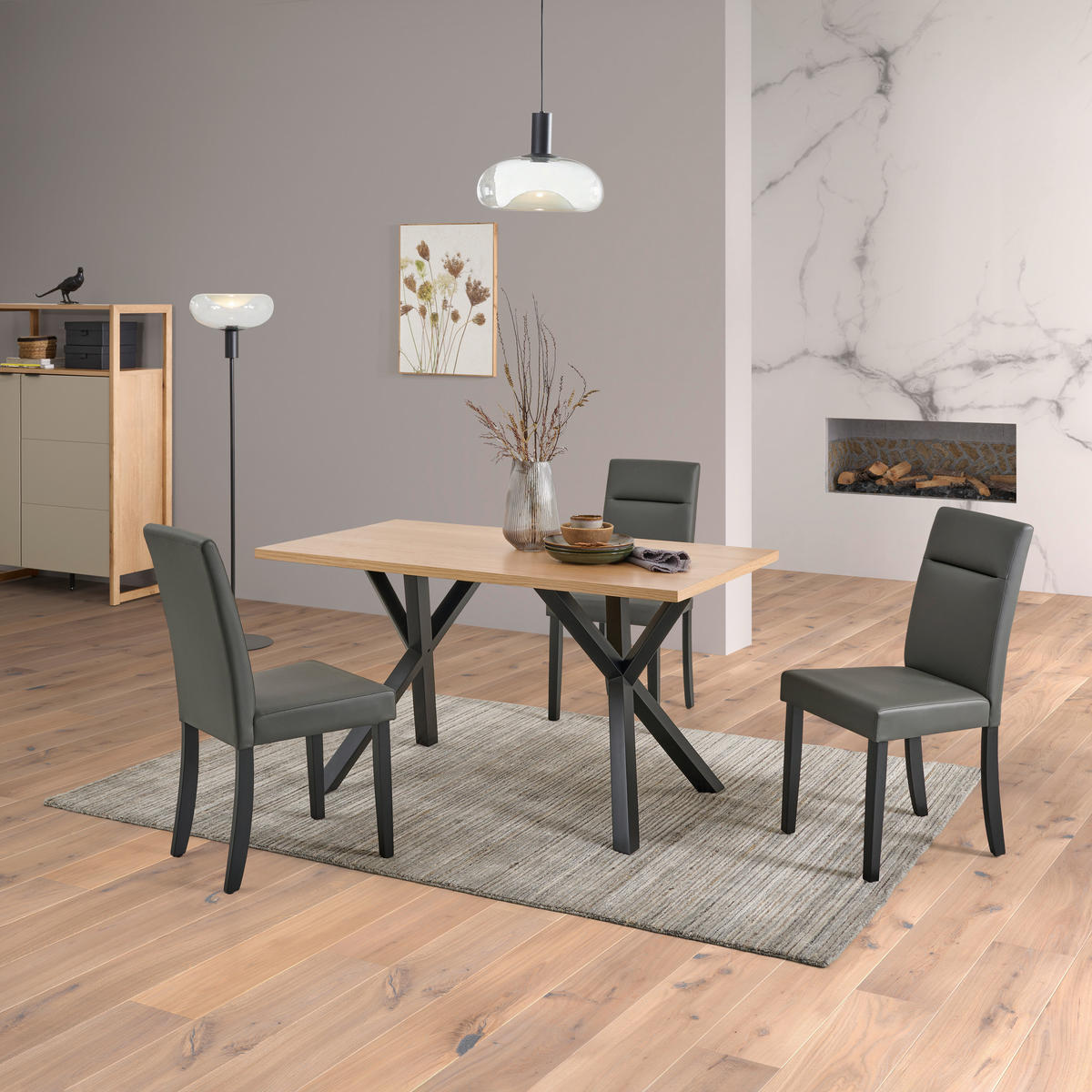 STUHL     Schwarz, Dunkelgrau  - Dunkelgrau/Schwarz, Basics, Holz (57/96/44cm) - Livetastic