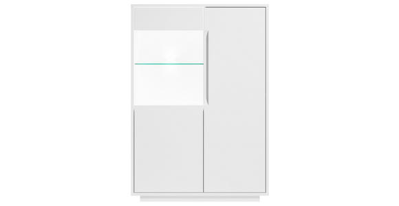HIGHBOARD Weiß 90/130/38 cm - Weiß, MODERN, Glas/Holzwerkstoff (90/130/38cm) - Carryhome