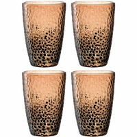 GLÄSERSET Matera 4-teilig  - Sandfarben, Design, Glas (8,4/12/8,4cm) - Leonardo