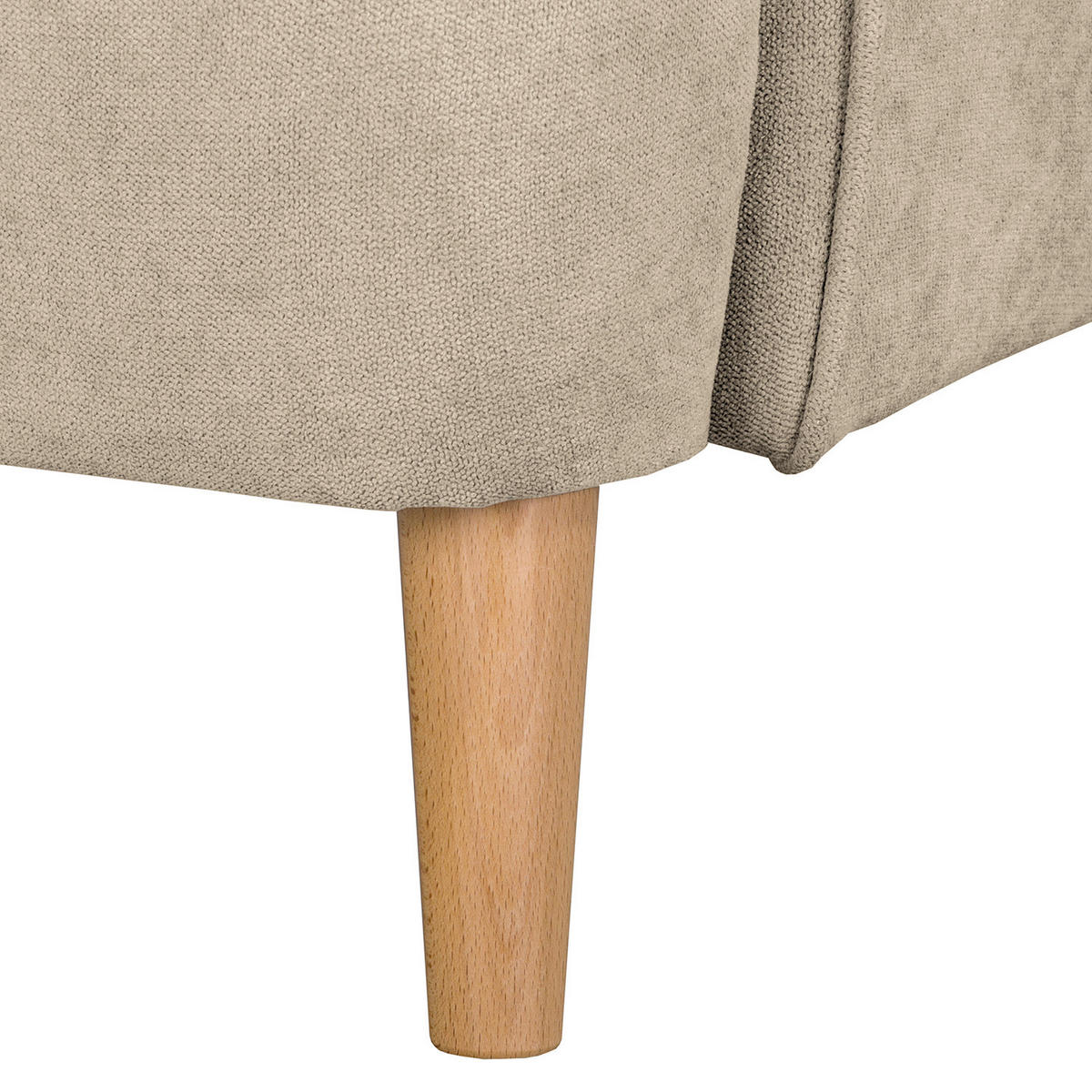 OHRENSESSEL in Mikrofaser Creme  - Creme/Naturfarben, Design, Holz/Textil (87/105/90cm) - Livetastic