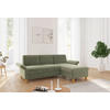 ECKSOFA ROCHELLE E Hellgrün Flachgewebe  - Eichefarben/Hellgrün, KONVENTIONELL, Holz/Textil (251/164cm) - Sit & More