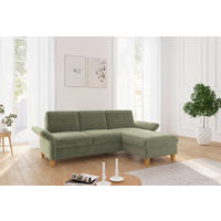 ECKSOFA ROCHELLE E Hellgrün Flachgewebe  - Eichefarben/Hellgrün, KONVENTIONELL, Holz/Textil (251/164cm) - Sit & More