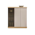 HIGHBOARD Rosa, Eichefarben, Beige  117/128/38 cm  - Eichefarben/Beige, Design, Glas/Holz (117/128/38cm) - Belluti