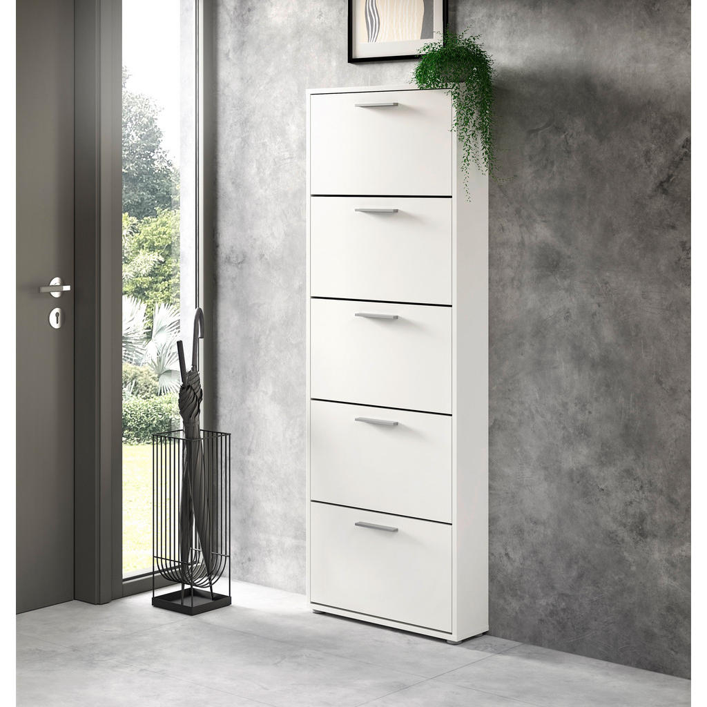 Thumbnail - Carryhome Schuhkipper, Weiß, Kunststoff, 59x169x17 cm, Typenauswahl, stehend, Garderobe, Schuhaufbewahrung, Schuhkipper