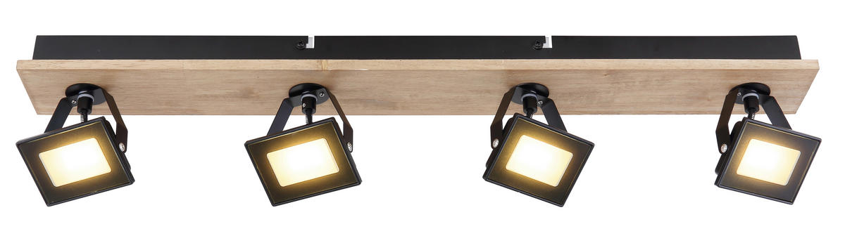 BODOVÉ LED SVIETIDLO, 66 cm  - čierna/tmavohnedá, Natur, kov/drevo (66cm)
