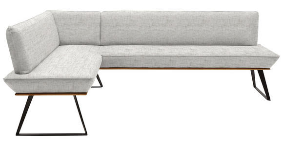 ECKBANK 183/243 cm in Schwarz, Eichefarben, Beige - Eichefarben/Beige, Design, Holz/Textil (183/243cm) - Voleo