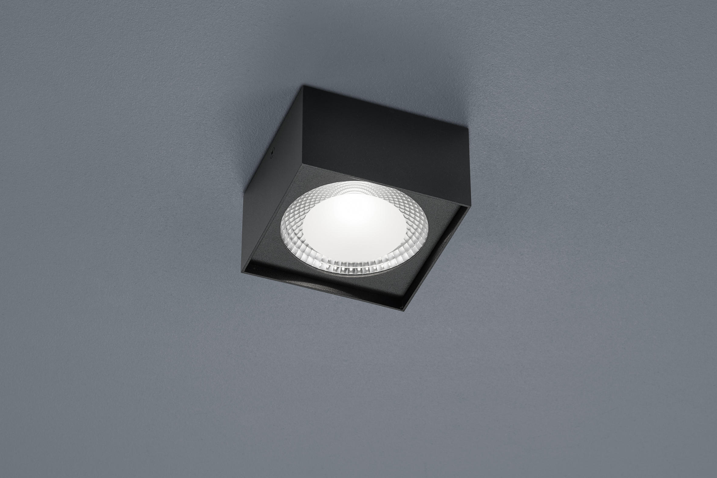AUFBAULEUCHTE 12/12/7 cm   - Schwarz, Design, Metall (12/12/7cm) - Helestra