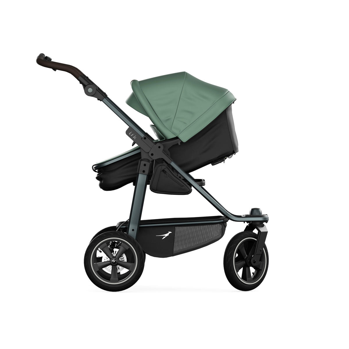 KOMBIKINDERWAGEN mono3 2-in-1 Kombikinderwagen  - Schwarz/Olivgrün, Basics, Textil/Metall (57/111/120cm) - TFK