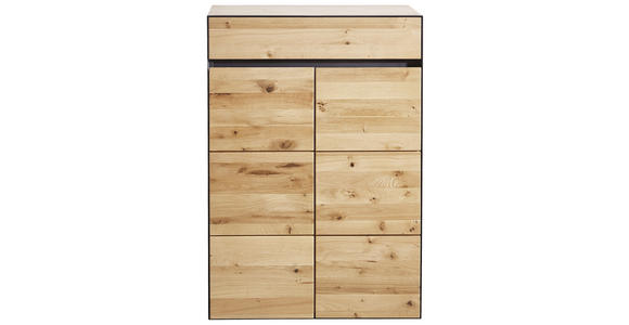 KOMMODE Wildeiche furniert, teilmassiv Anthrazit, Eichefarben - Eichefarben/Anthrazit, KONVENTIONELL, Holz/Holzwerkstoff (82/119/38cm) - Linea Natura