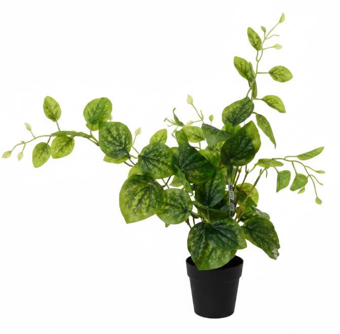 UMETNA RASTLINA    40/55/30 cm           - črna/zelena, Basics, kamen/kovina (40/55/30cm) - Ambia Home