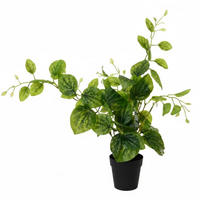 UMETNA RASTLINA    40/55/30 cm           - črna/zelena, Basics, kamen/kovina (40/55/30cm) - Ambia Home