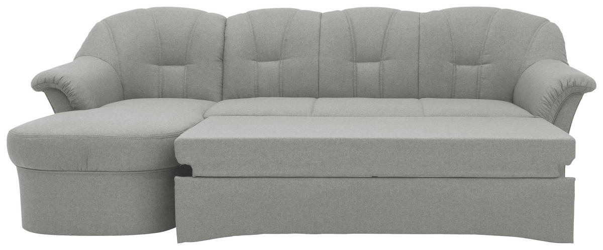 ECKSCHLAFSOFA  Silberfarben Webstoff  - Silberfarben/Schwarz, KONVENTIONELL, Kunststoff/Textil (142/233cm) - MID.YOU