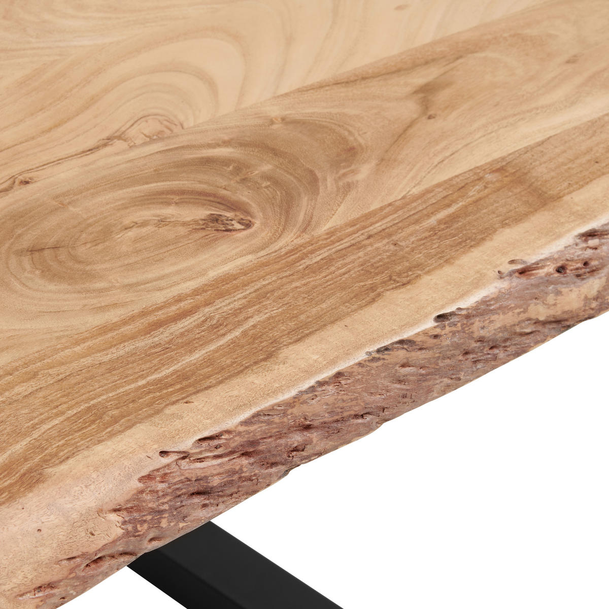 ESSTISCH 140/90/76 cm Echtholz  Holz, Metall gastro- und objekttauglich rechteckig Schwarz, Akaziefarben  - Schwarz/Akaziefarben, Modern, Holz/Metall (140/90/76cm) - P & B