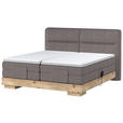 BOXSPRINGBETT 180/200 cm  in Eichefarben, Graubraun  - Eichefarben/Graubraun, Natur, Holz/Textil (180/200cm) - Valnatura