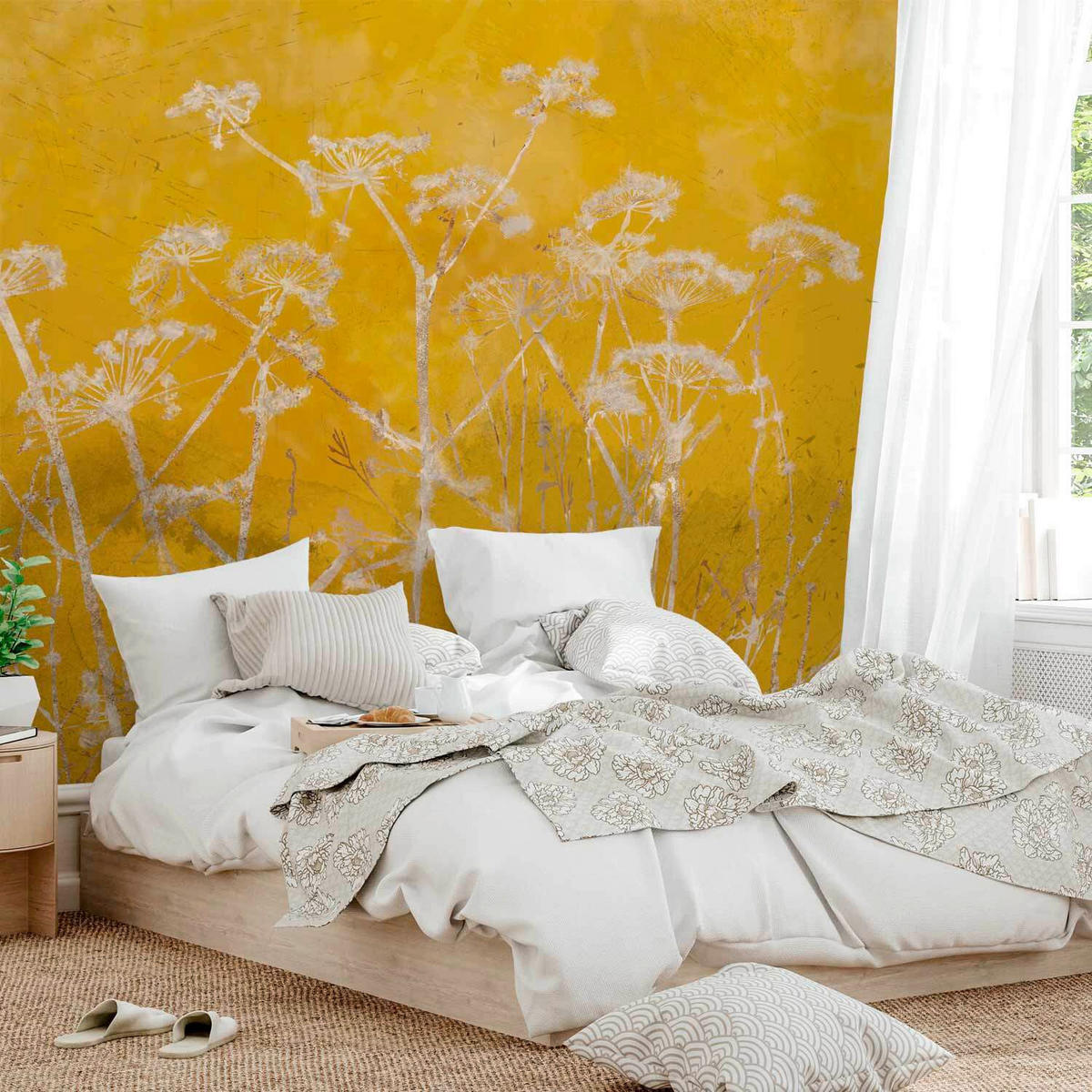 FOTOTAPETE  - Dunkelgelb/Weiß, LIFESTYLE, Textil (100/70cm) - artgeist