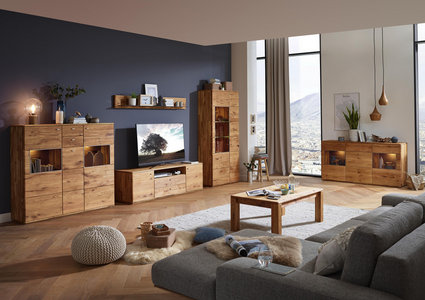Wohnwand 4 Teilig Aus Eiche Massiv Kaufen