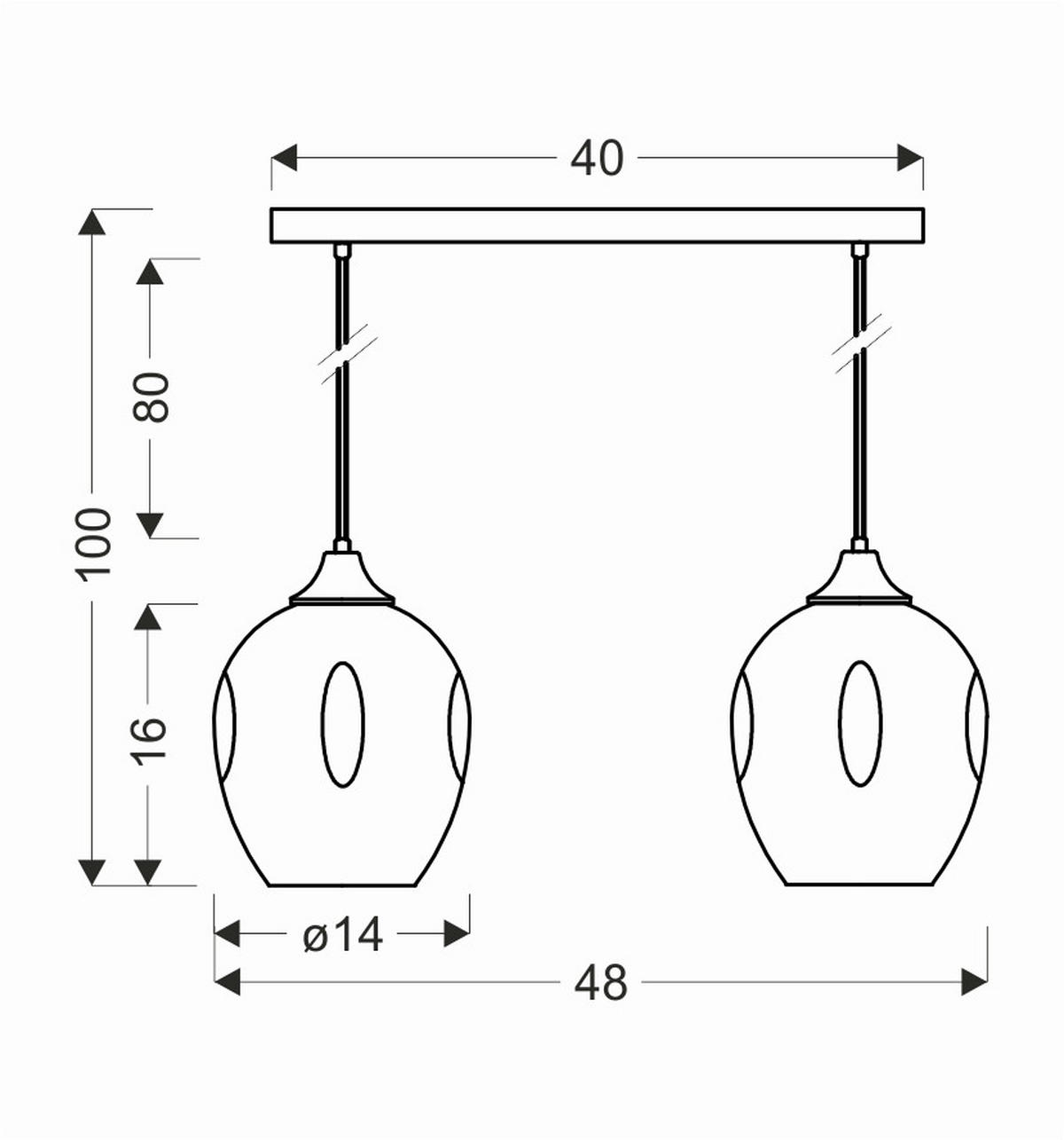 HÄNGELEUCHTE 48/14/100 cm   - Basics, Metall (48/14/100cm)