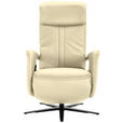 RELAXSESSEL in Leder Creme  - Creme/Schwarz, Design, Leder/Metall (71/112/83cm) - Dieter Knoll