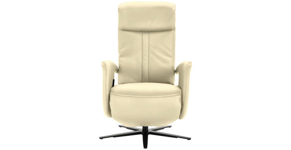 RELAXSESSEL in Leder Creme - Creme/Schwarz, Design, Leder/Metall (71/112/83cm) - Dieter Knoll