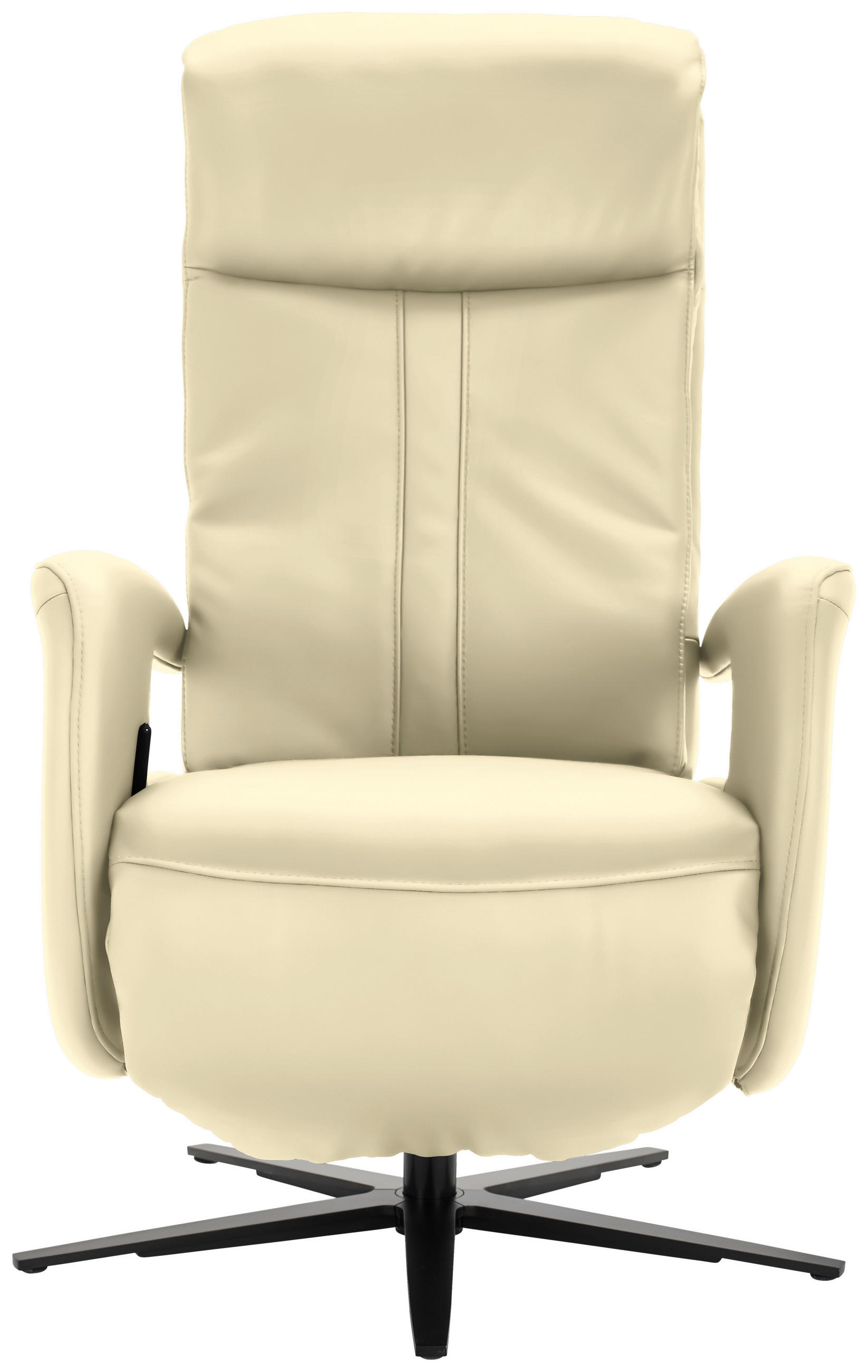 RELAXSESSEL in Leder Creme  - Creme/Schwarz, Design, Leder/Metall (71/112/83cm) - Dieter Knoll