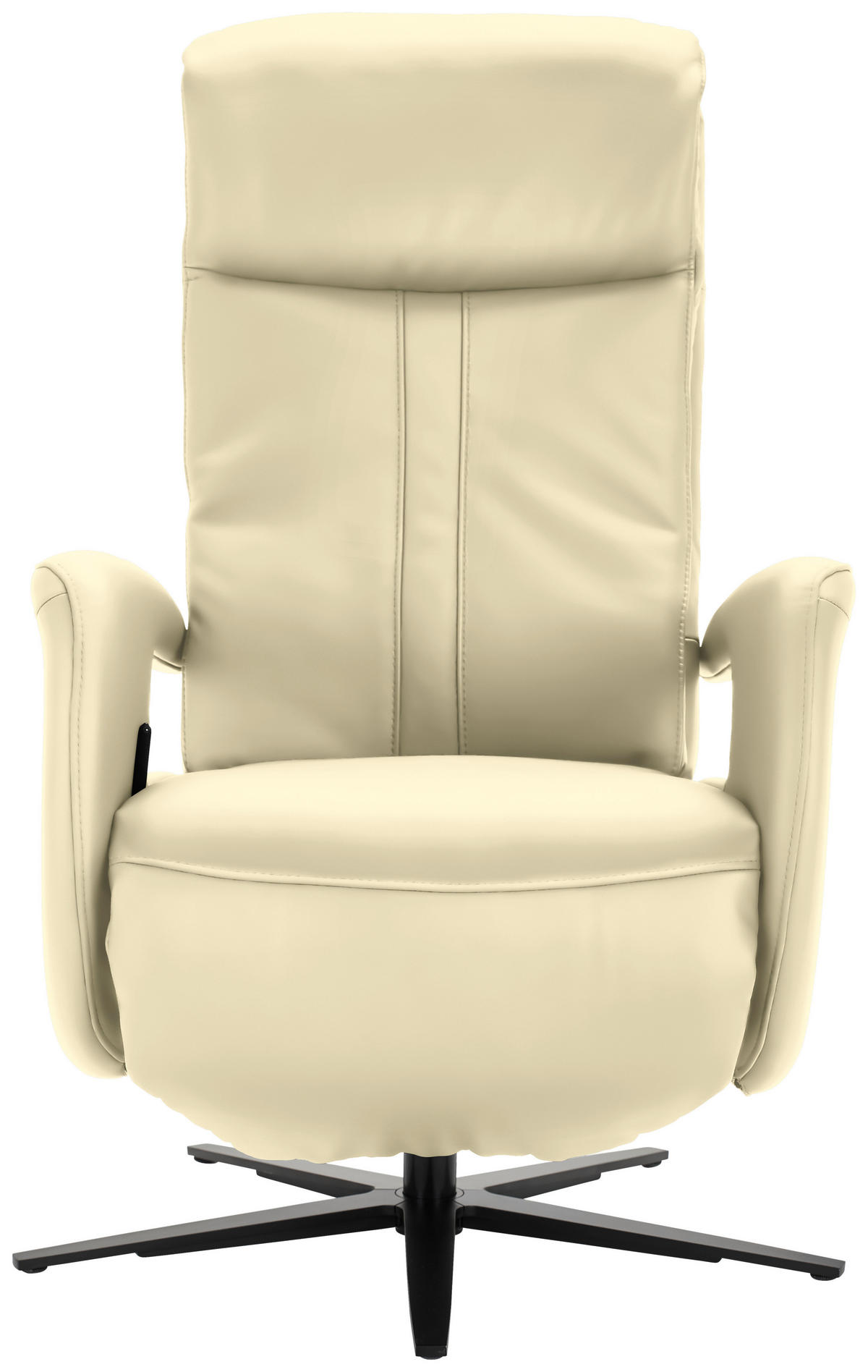 RELAXSESSEL in Leder Creme  - Creme/Schwarz, Design, Leder/Metall (71/112/83cm) - Dieter Knoll