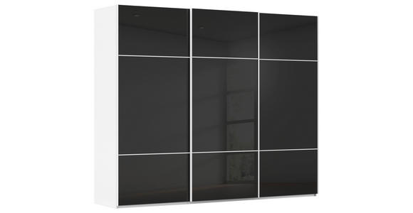 SCHWEBETÜRENSCHRANK 301/223/68 cm 3-türig Schwarz, Weiß - Schwarz/Weiß, KONVENTIONELL, Glas/Holzwerkstoff (301/223/68cm) - Novel