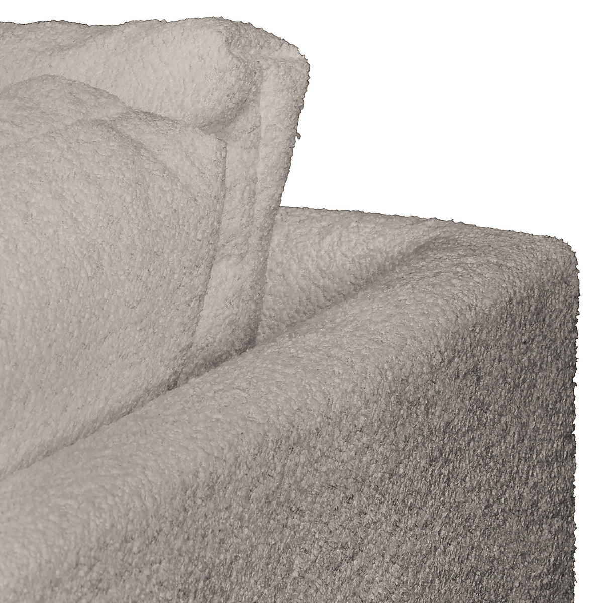 ECKSOFA Ariella Grau Bouclé  - Naturfarben/Grau, Design, Holz/Textil (231/161cm) - Livetastic