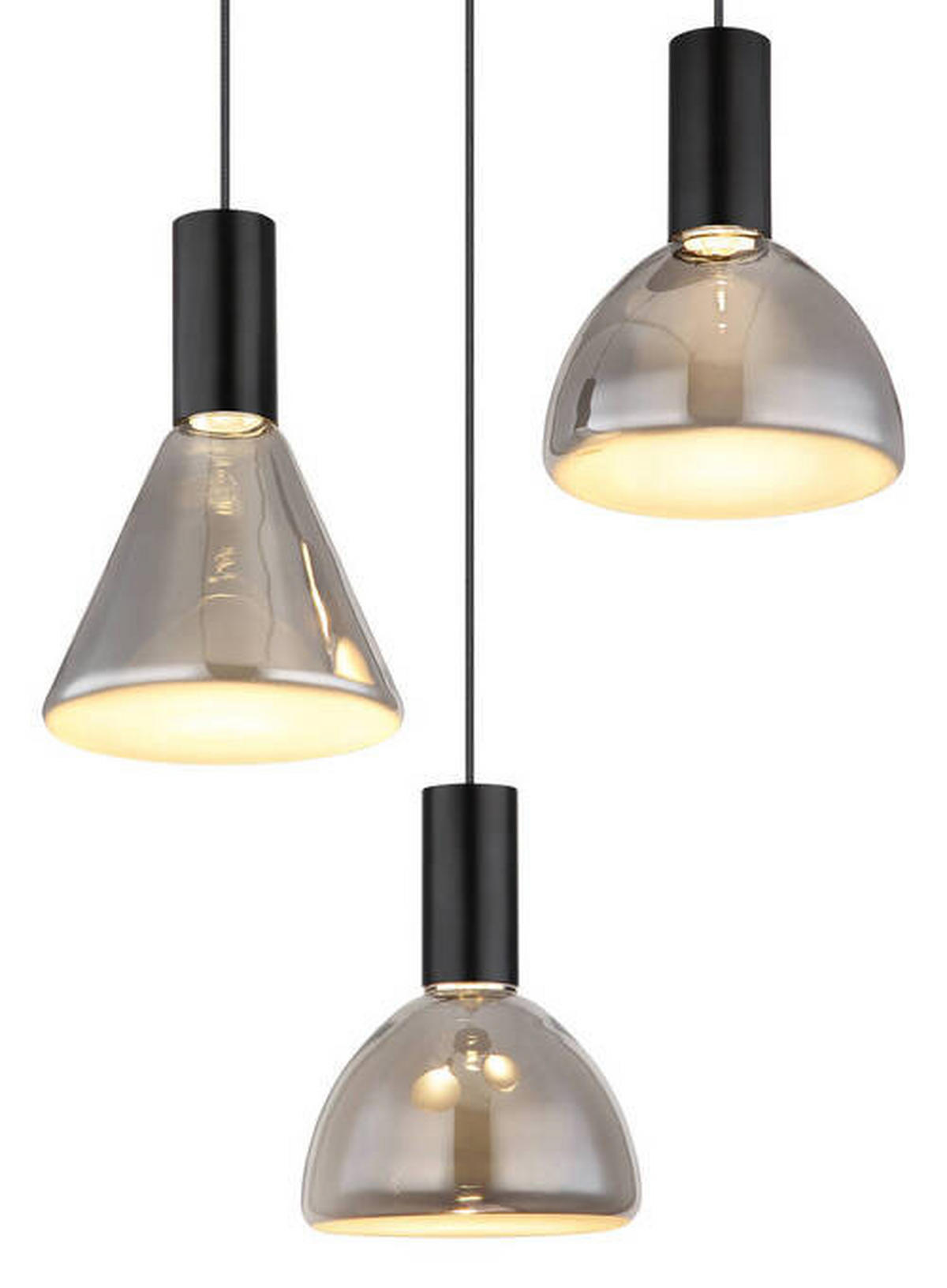 VISEČA LED-SVETILKA   //3000 K/230 V/ - črna, Design, kovina/steklo (42/150cm) - Globo