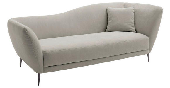 RÉCAMIERE Platinfarben Chenille Zierkissen, Rücken echt  - Platinfarben/Schwarz, KONVENTIONELL, Textil/Metall (224/70/97cm) - Hom`in