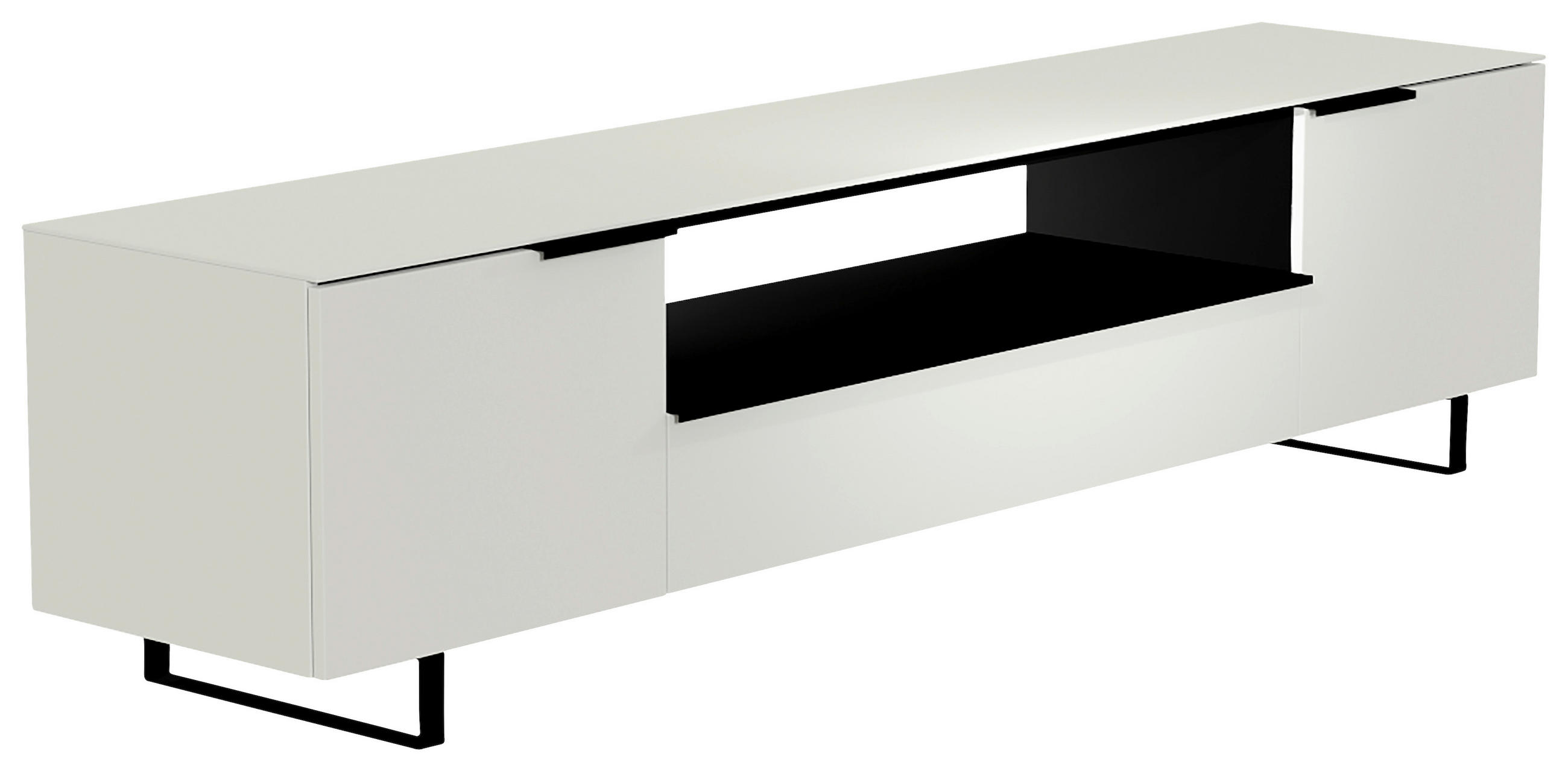 LOWBOARD  in 210/51/45 cm  - Schwarz/Weiß, Design, Glas/Holzwerkstoff (210/51/45cm) - Moderano