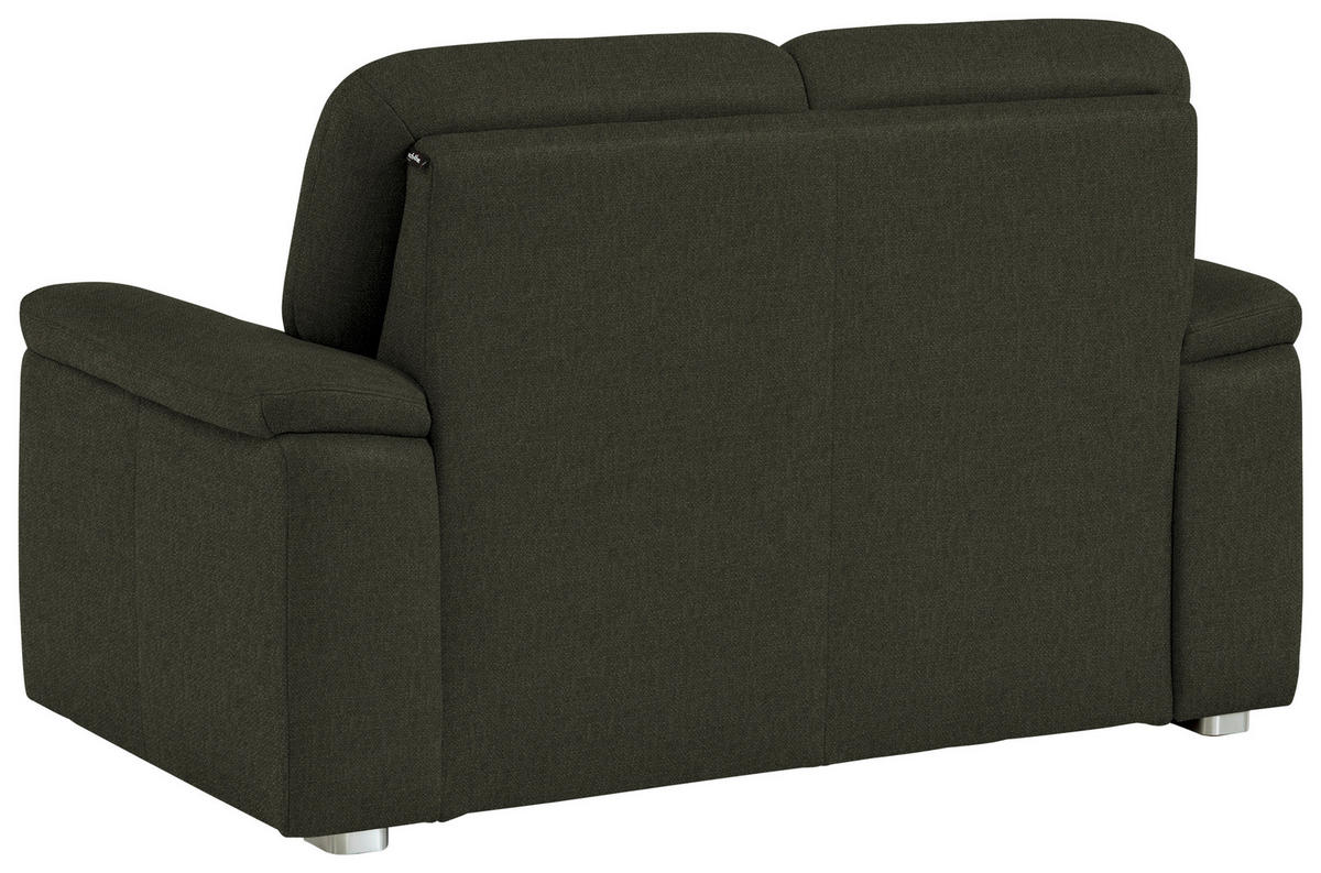 2-SITZER-SOFA Chenille Dunkelgrün  - Dunkelgrün/Alufarben, Konventionell, Textil/Metall (156/96/89cm) - Beldomo Comfort