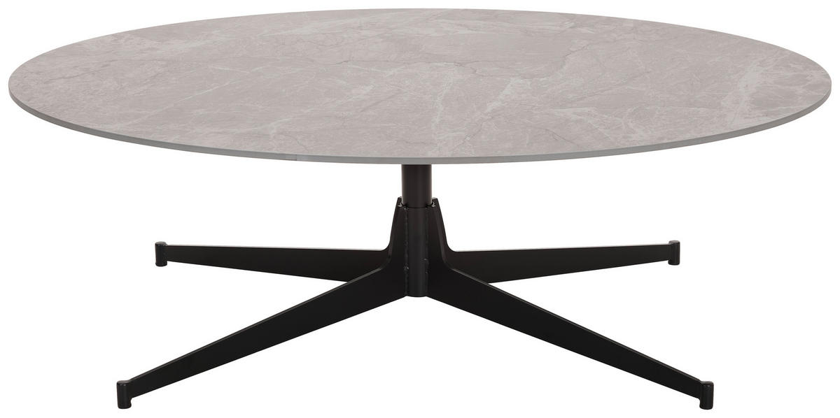 COUCHTISCH 120/40/80 cm oval Grau, Schwarz  - Schwarz/Grau, Design, Keramik/Metall (120/40/80cm) - Livetastic