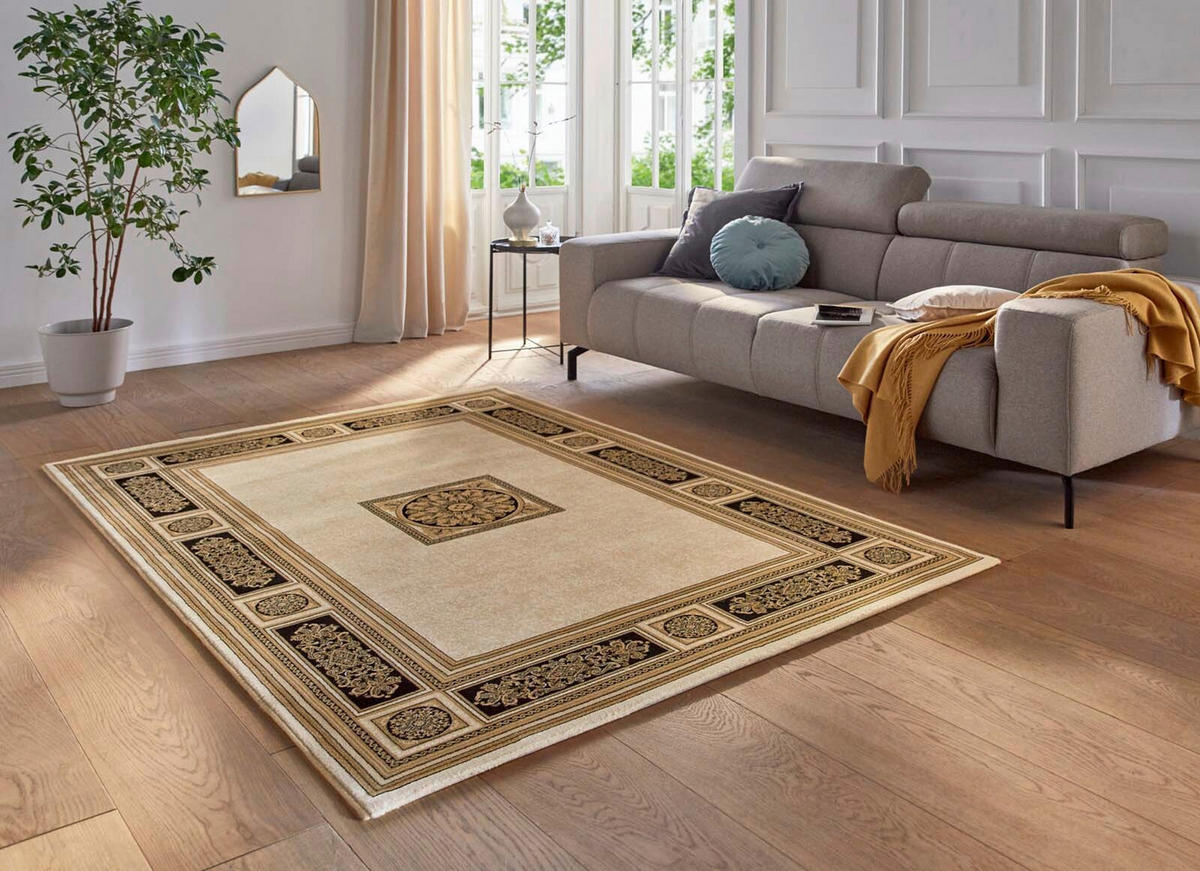 WEBTEPPICH 200/290 cm Schwarz, Goldfarben rechteckig  - Goldfarben/Schwarz, Basics, Textil (200/290cm) - Novel