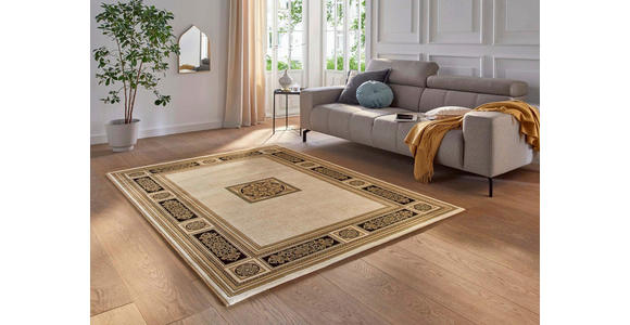 WEBTEPPICH 133/195 cm Schwarz, Goldfarben  - Goldfarben/Schwarz, Basics, Textil (133/195cm) - Novel