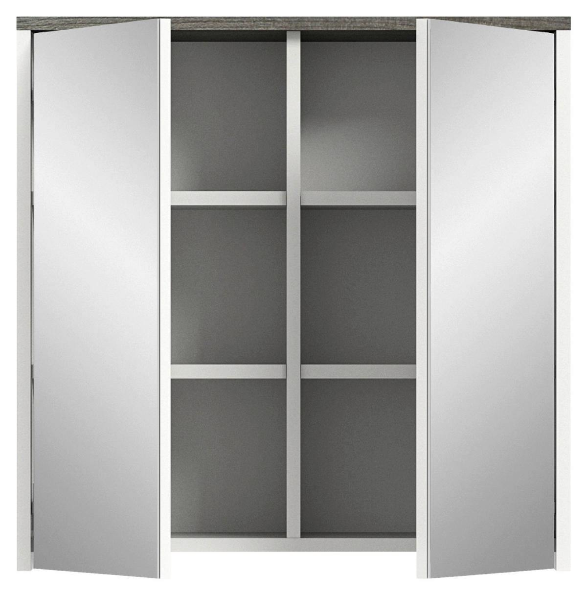SPIEGELSCHRANK 60/60/21 cm  - Weiß/Silbereichenfarben, MODERN, Holzwerkstoff (60/60/21cm) - Xora