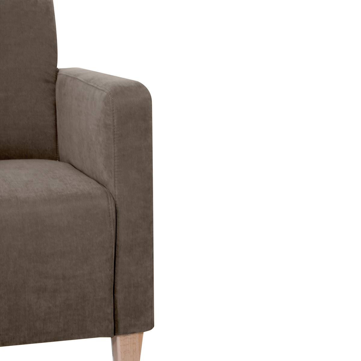 SESSEL in Velours Sahara  - Naturfarben/Sahara, Design, Holz/Textil (71/81/70cm) - Max Winzer